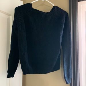Lulu’s Black Crop low back Sweater | size medium
